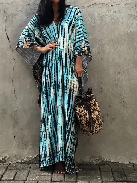 Scarlett | Elegant Tie-Dye Kaftan Beach Dress