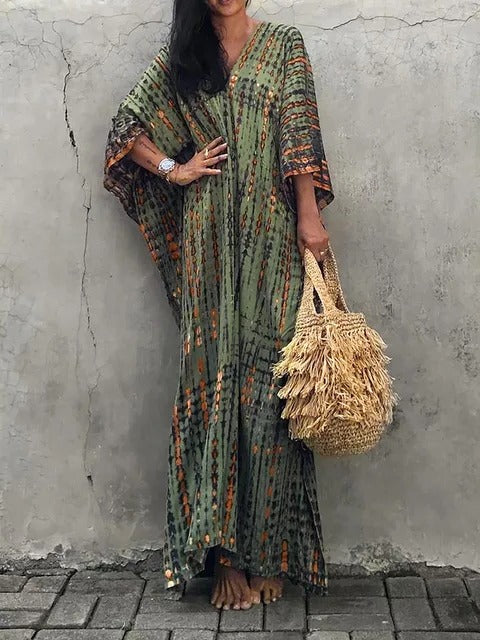 Scarlett | Elegant Tie-Dye Kaftan Beach Dress