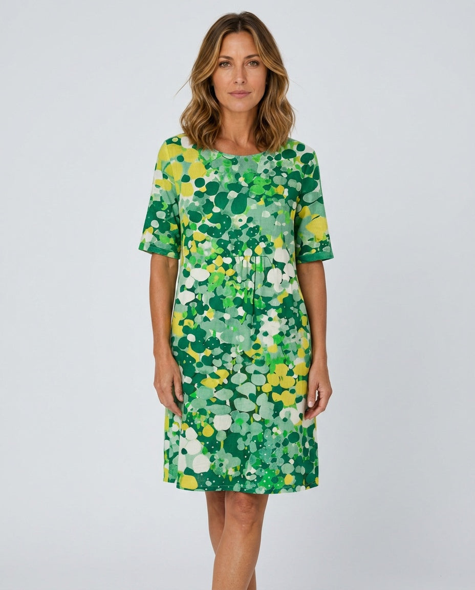Scarlett | Sophisticated Abstract Floral Casual Midi Dress
