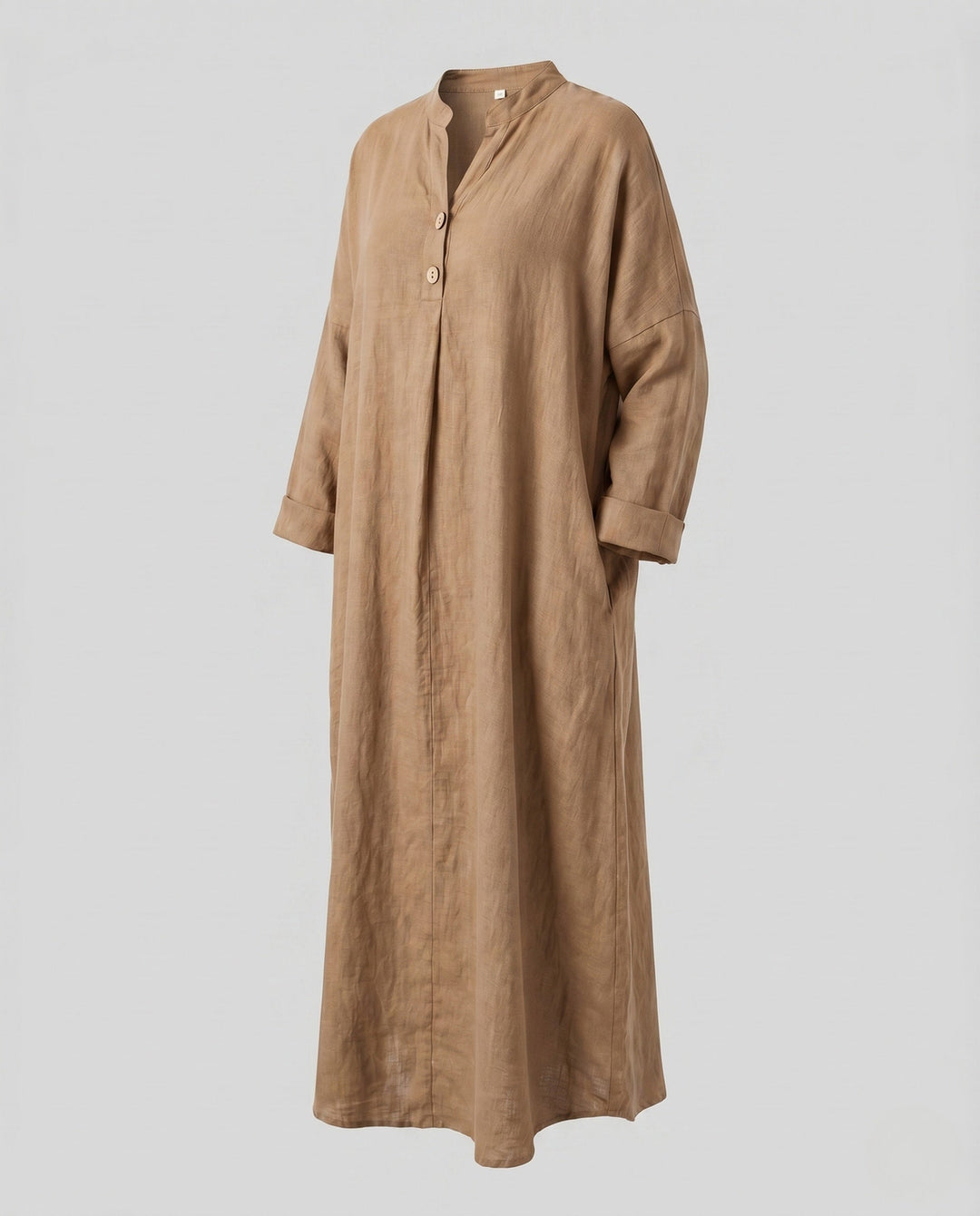Scarlett | Sophisticated Button Placket Linen Maxi Dress