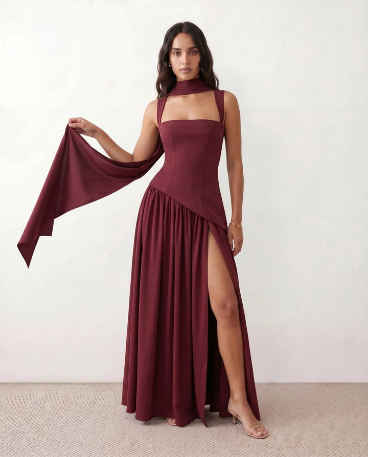 Sienna | Effortless Corset Lace-Up Races Dress with Thigh Split