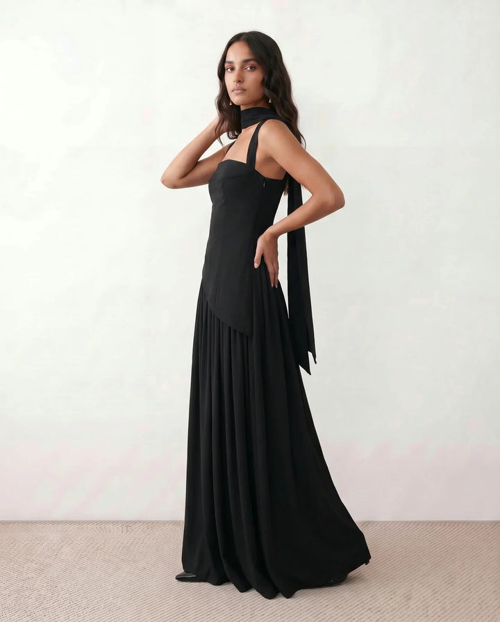 Sienna | Effortless Corset Lace-Up Races Dress with Thigh Split
