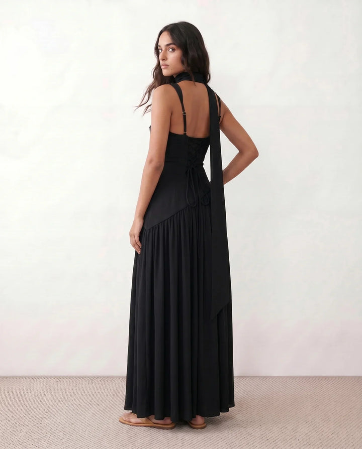 Sienna | Effortless Corset Lace-Up Races Dress with Thigh Split