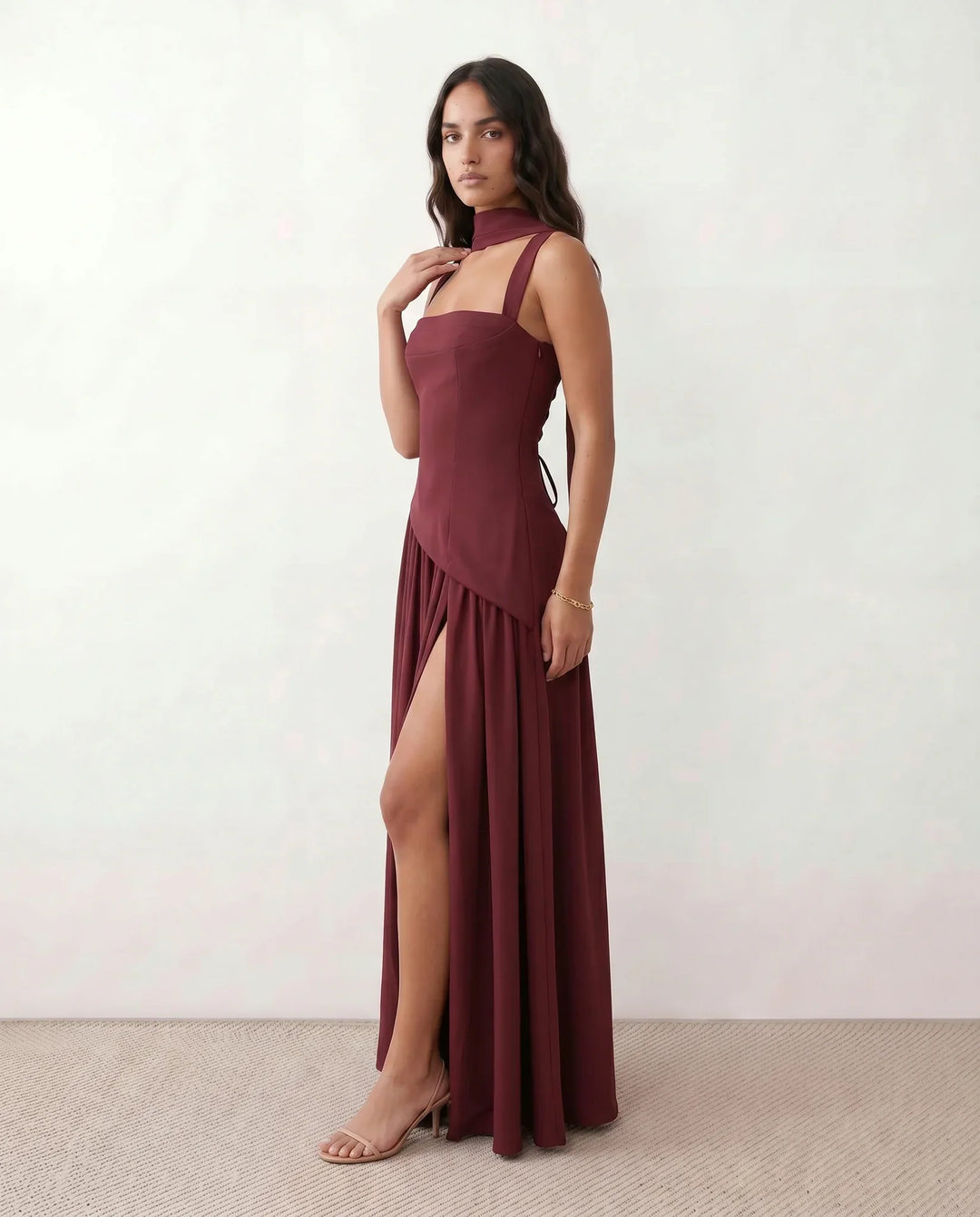 Sienna | Effortless Corset Lace-Up Races Dress with Thigh Split