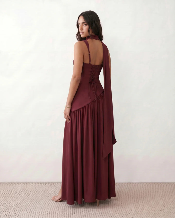Sienna | Effortless Corset Lace-Up Races Dress with Thigh Split