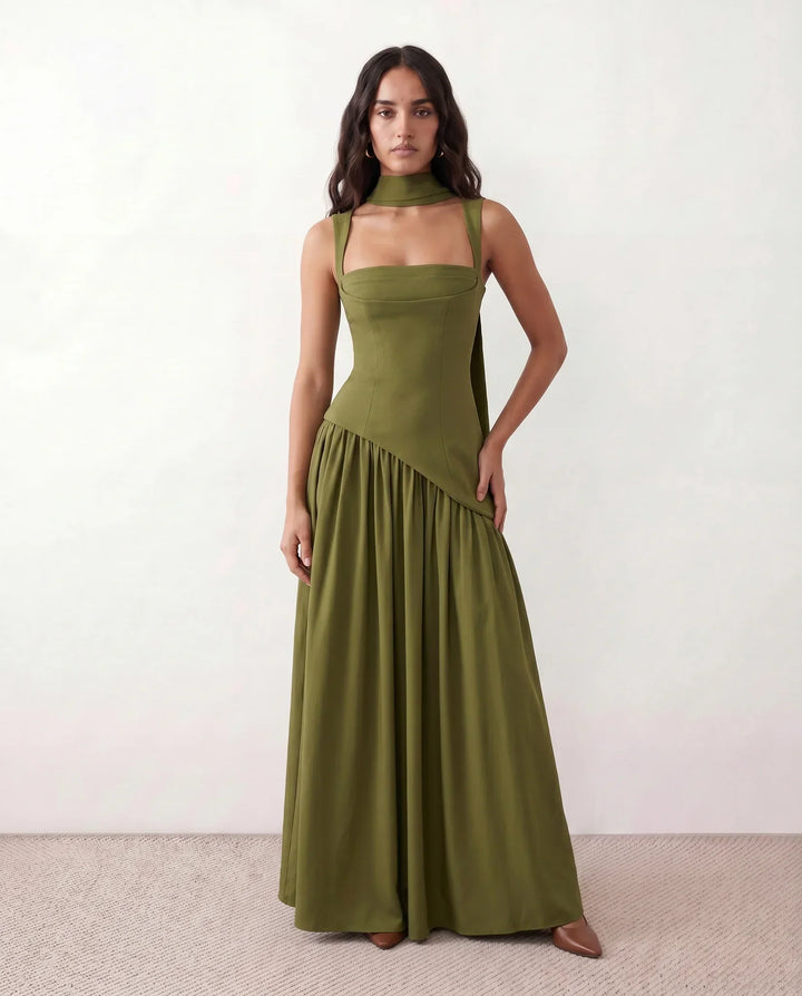 Sienna | Effortless Corset Lace-Up Races Dress with Thigh Split