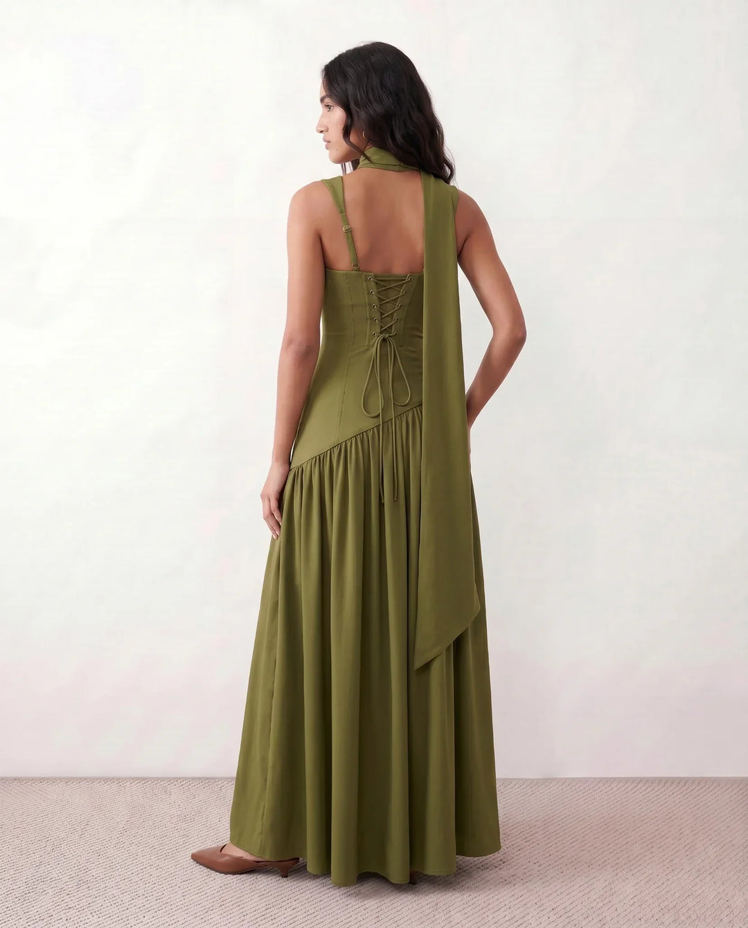 Sienna | Effortless Corset Lace-Up Races Dress with Thigh Split