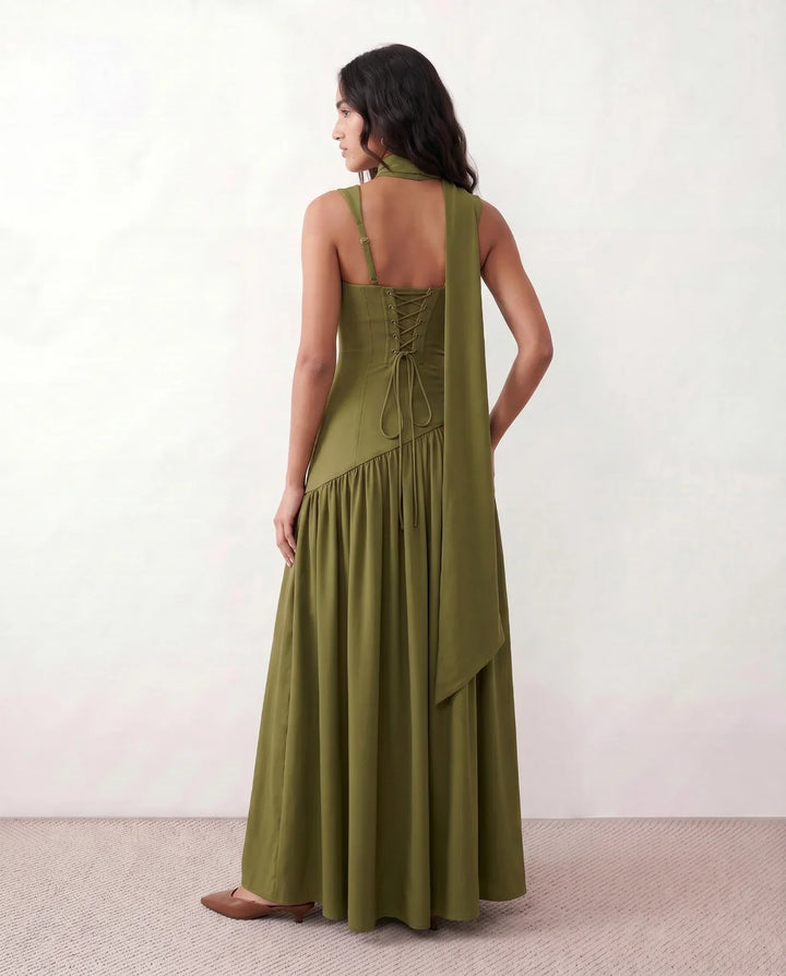Sienna | Effortless Corset Lace-Up Races Dress with Thigh Split