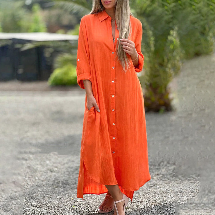 Sienna | Graceful Long Sleeve Casual Shirt Maxi Dress