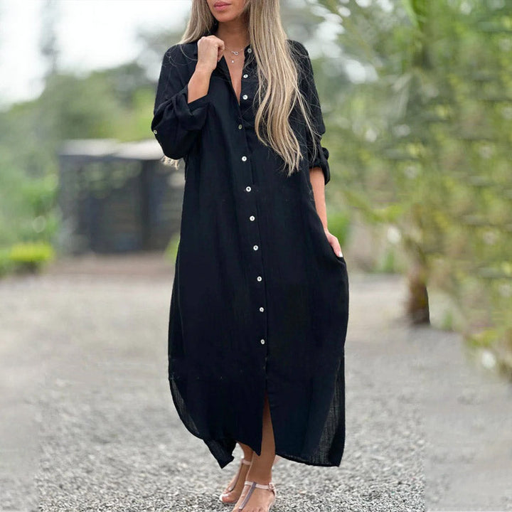 Sienna | Graceful Long Sleeve Casual Shirt Maxi Dress