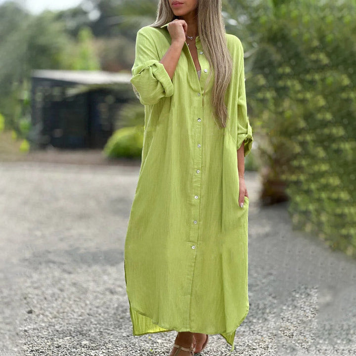 Sienna | Graceful Long Sleeve Casual Shirt Maxi Dress