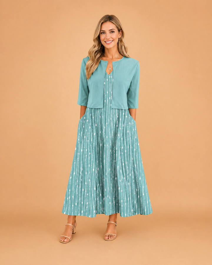 Sienna | Timeless Floral Midi Races Dresses with Cropped Jacket