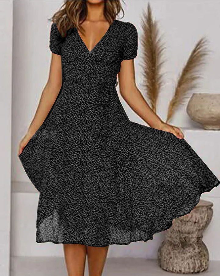 Sofia | Classic Floral V-Neck Midi Summer Dresses