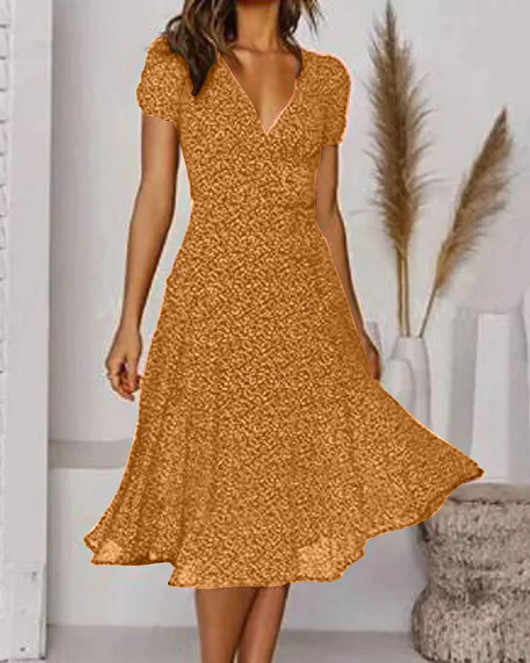 Sofia | Classic Floral V-Neck Midi Summer Dresses