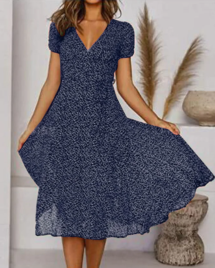 Sofia | Classic Floral V-Neck Midi Summer Dresses