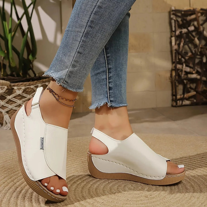 Sofia | Stylish Peep Toe Wedge Sandals with Slingback Strap
