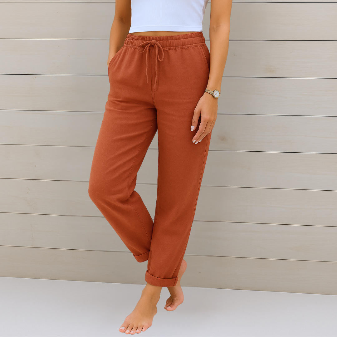 Sophia | Classic Relaxed Straight Leg Linen Pants