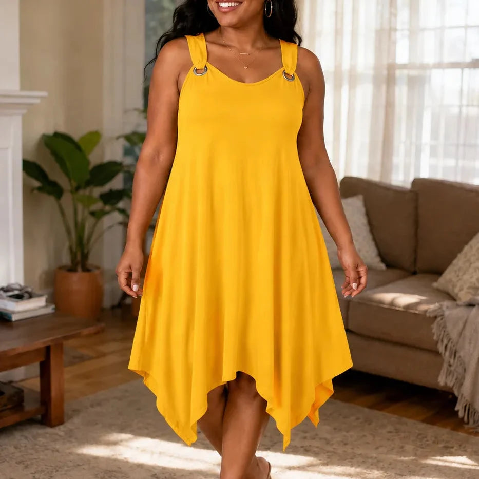 Sophia | Graceful Sleeveless A-Line Handkerchief Hem Summer Dresses