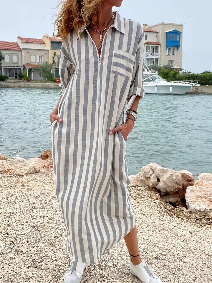 Sophia | Polished Striped Maxi Summer Dresses