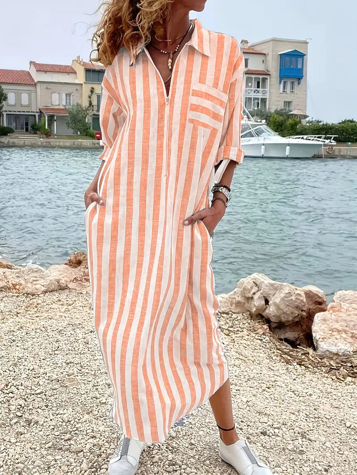 Sophia | Polished Striped Maxi Summer Dresses