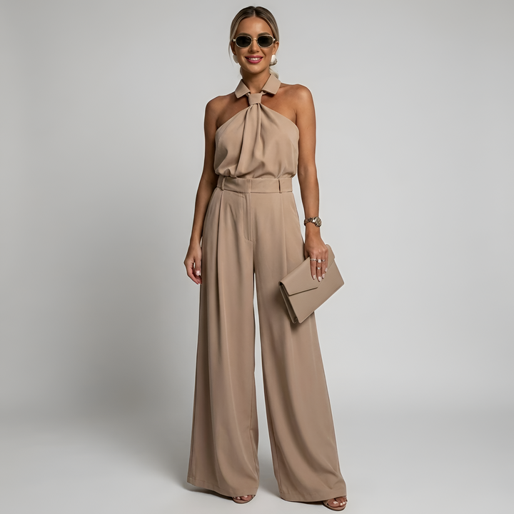 Sophia | Relaxed Halter Neck Wide-Leg Jumpsuit