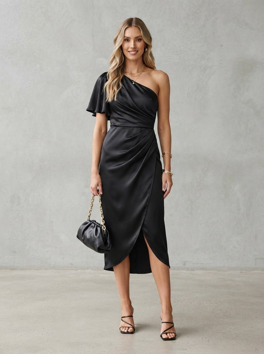 Sophie | Refined One-Shoulder Cocktail Dress