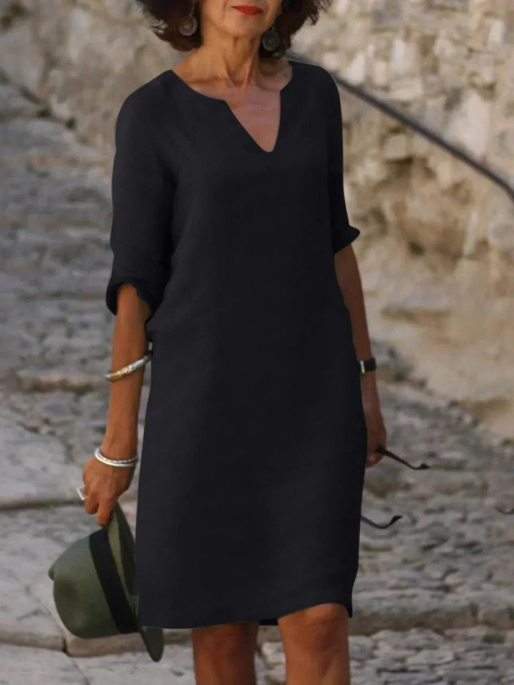 Sophie | Refined V-Neck Knee Length Shift Summer Dresses