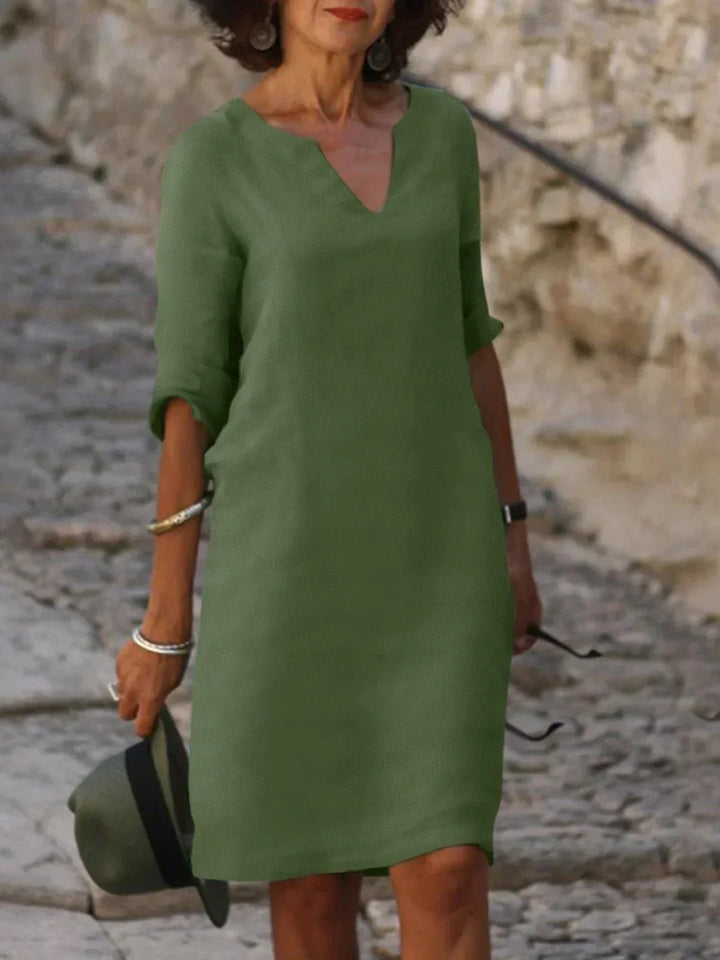 Sophie | Refined V-Neck Knee Length Shift Summer Dresses