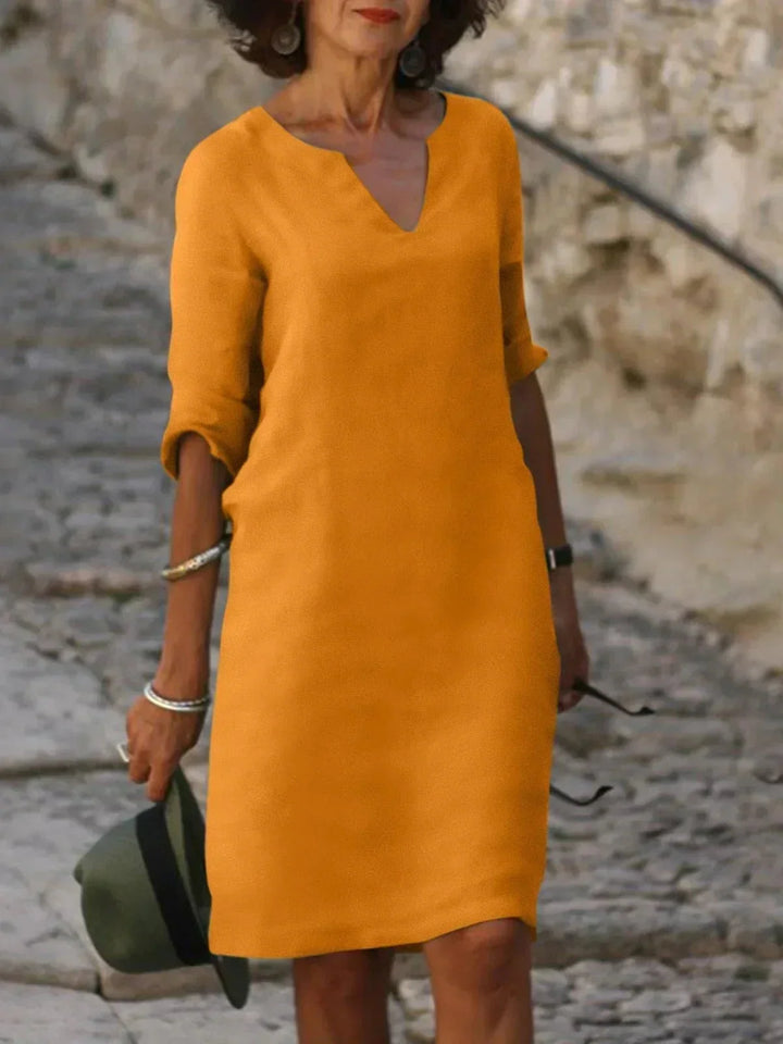 Sophie | Refined V-Neck Knee Length Shift Summer Dresses