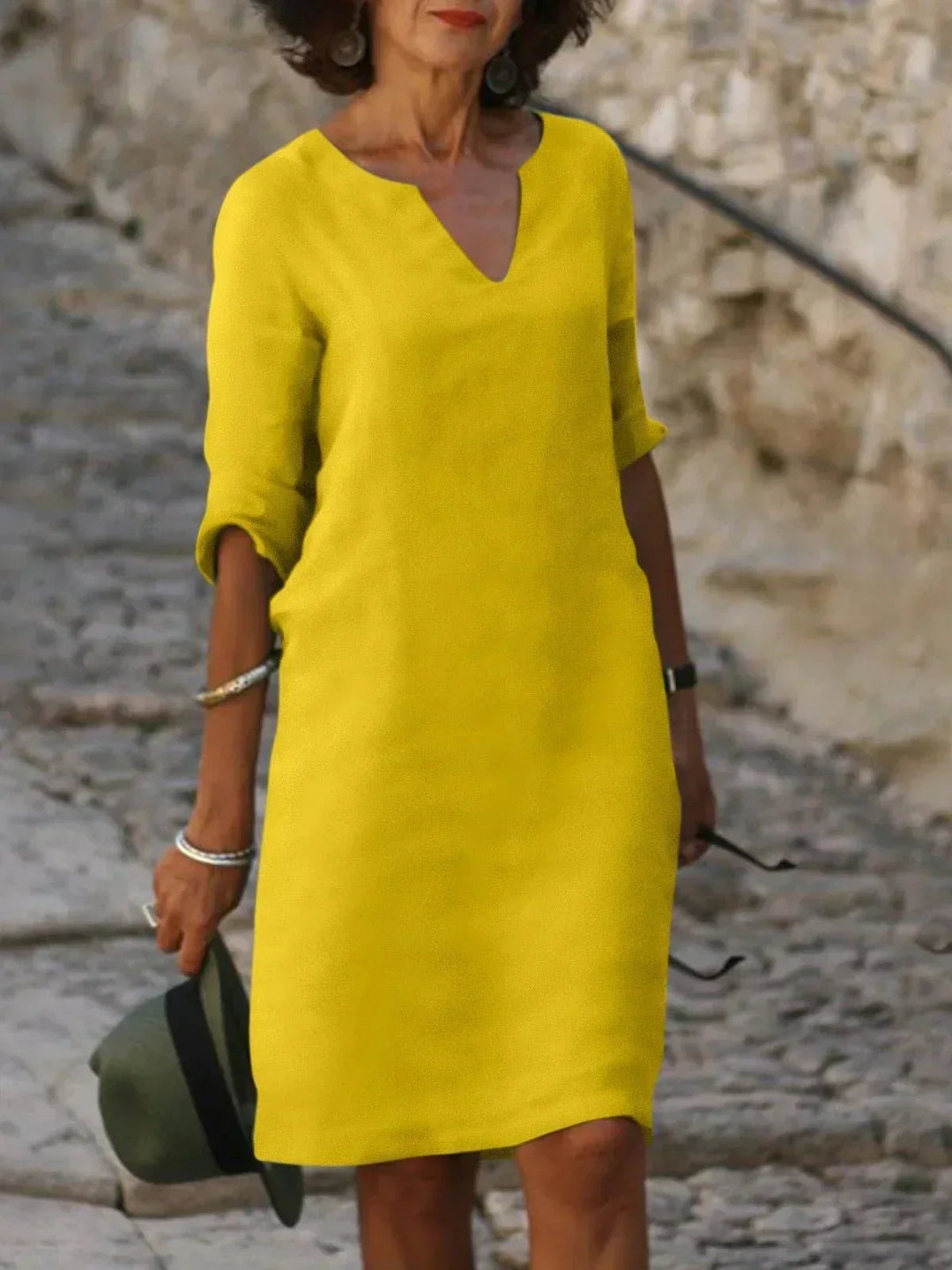 Sophie | Refined V-Neck Knee Length Shift Summer Dresses