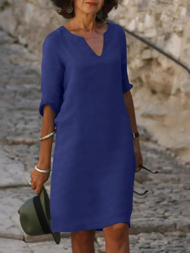 Sophie | Refined V-Neck Knee Length Shift Summer Dresses