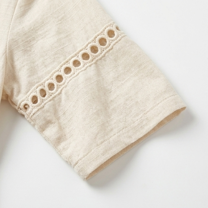 Stella | Chic Crochet Trim V-Neck Midi Dress