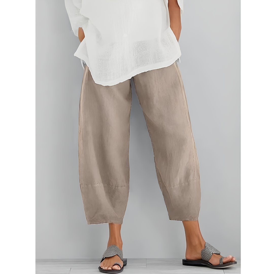 Stella | Chic Wide Leg Linen Pants with Elastic Waist