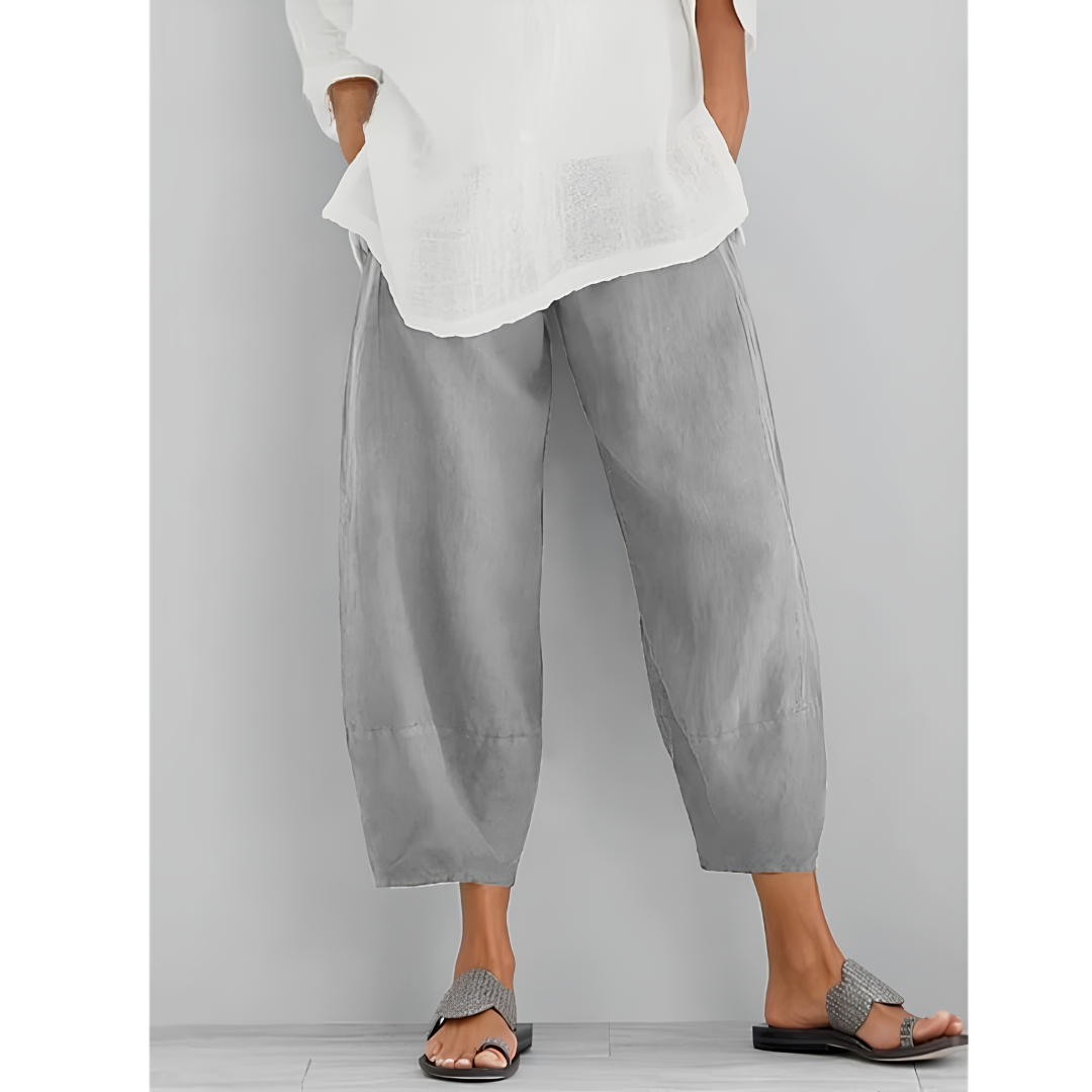 Stella | Chic Wide Leg Linen Pants with Elastic Waist