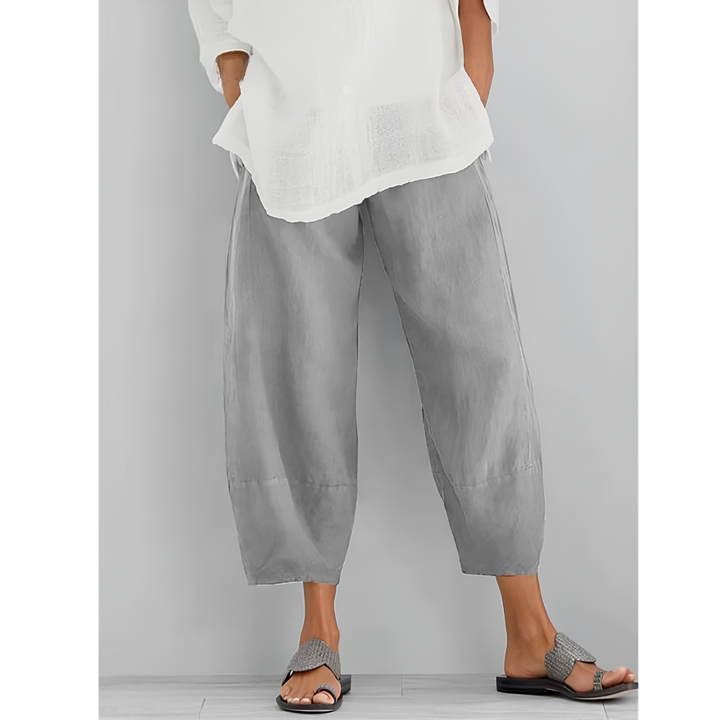 Stella | Chic Wide Leg Linen Pants with Elastic Waist