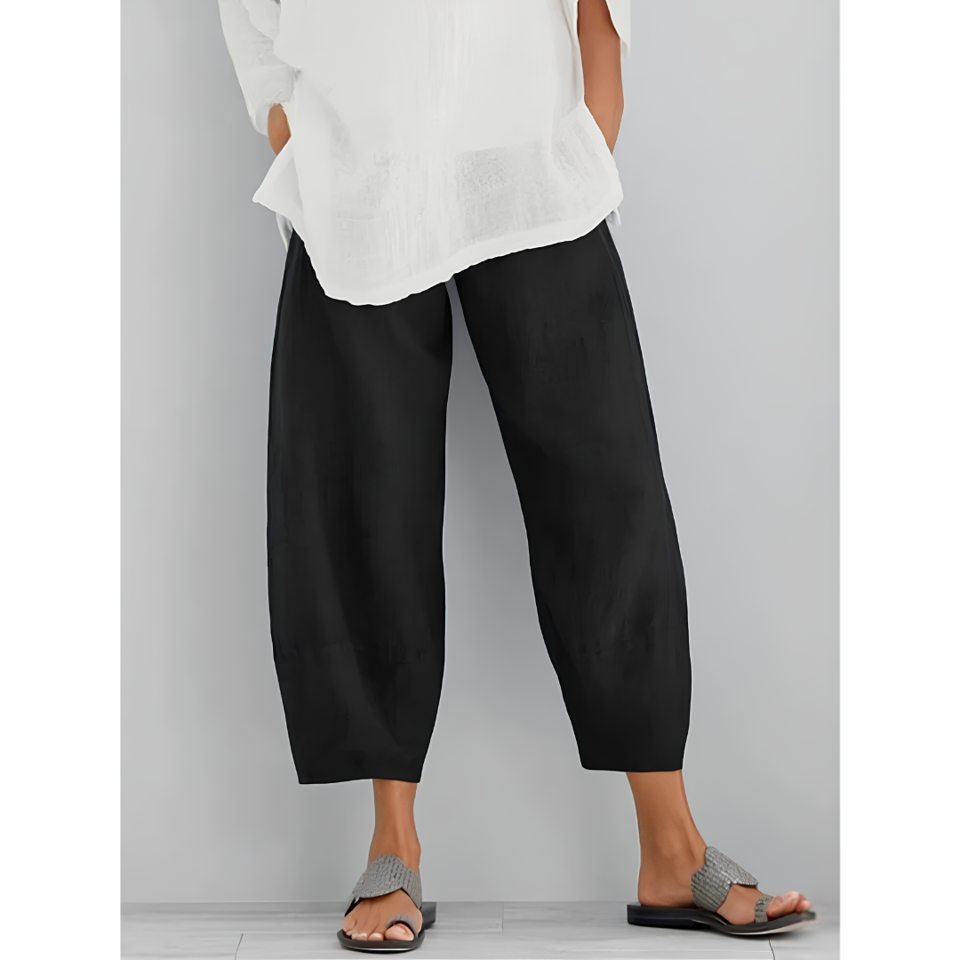 Stella | Chic Wide Leg Linen Pants with Elastic Waist
