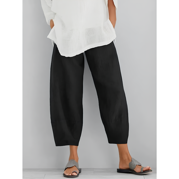 Stella | Chic Wide Leg Linen Pants with Elastic Waist