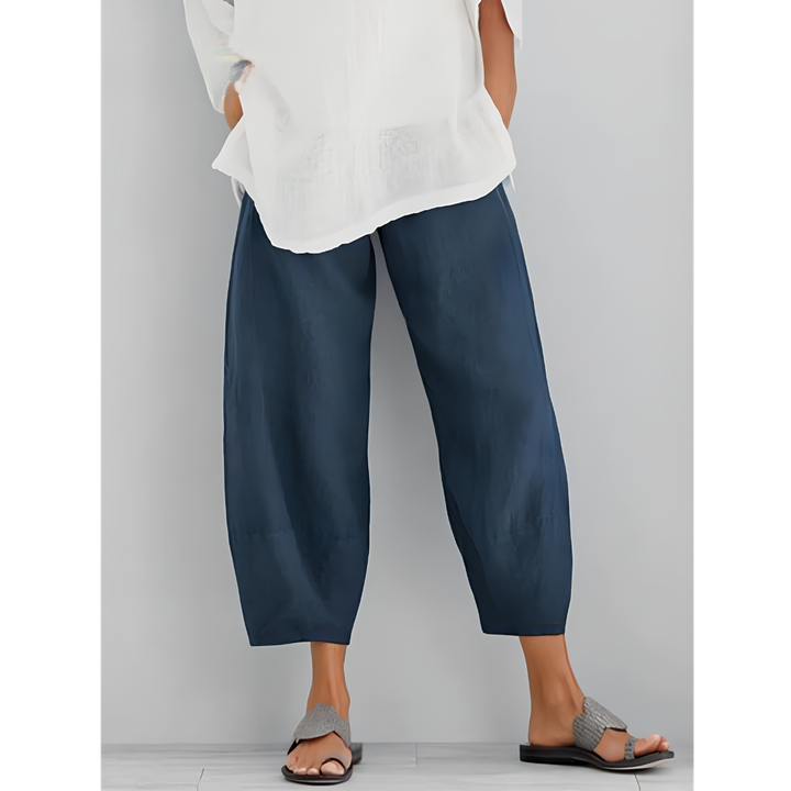 Stella | Chic Wide Leg Linen Pants with Elastic Waist
