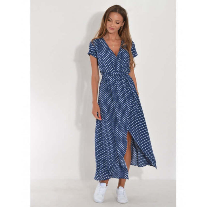 Stella | Polished Floral Wrap Summer Dresses with Tie Waist