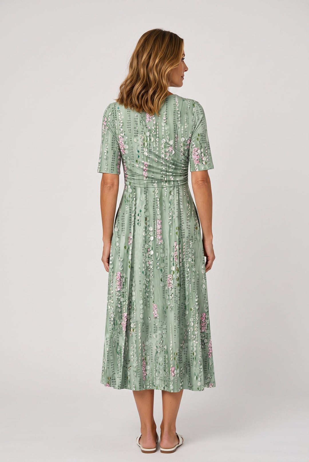 Summer | Chic Faux Wrap A Line Dress with Flared Midi Skirt