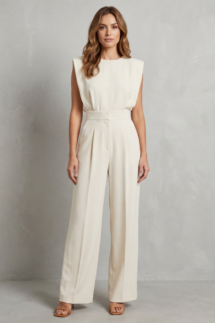 Summer | Graceful Wide-Leg Belted Jumpsuit