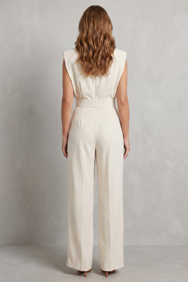 Summer | Graceful Wide-Leg Belted Jumpsuit