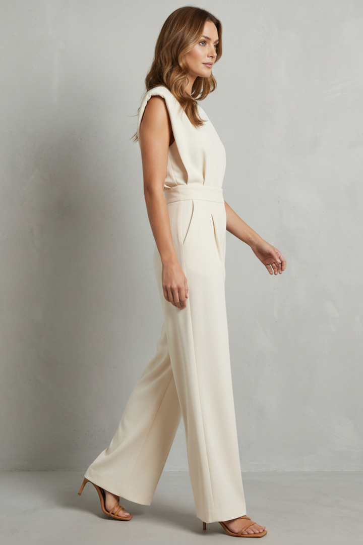 Summer | Graceful Wide-Leg Belted Jumpsuit