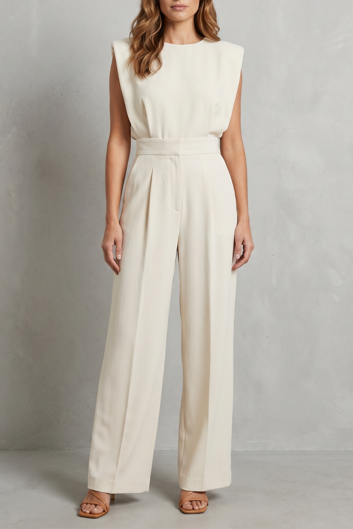 Summer | Graceful Wide-Leg Belted Jumpsuit