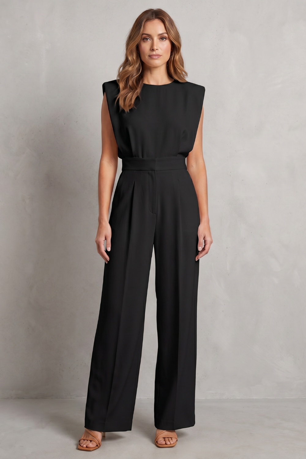 Summer | Graceful Wide-Leg Belted Jumpsuit