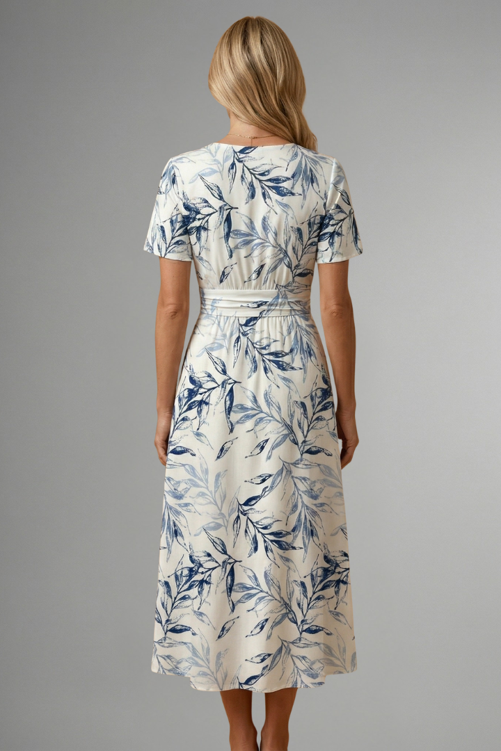 Summer | Sophisticated Floral Print Wrap Casual Dress