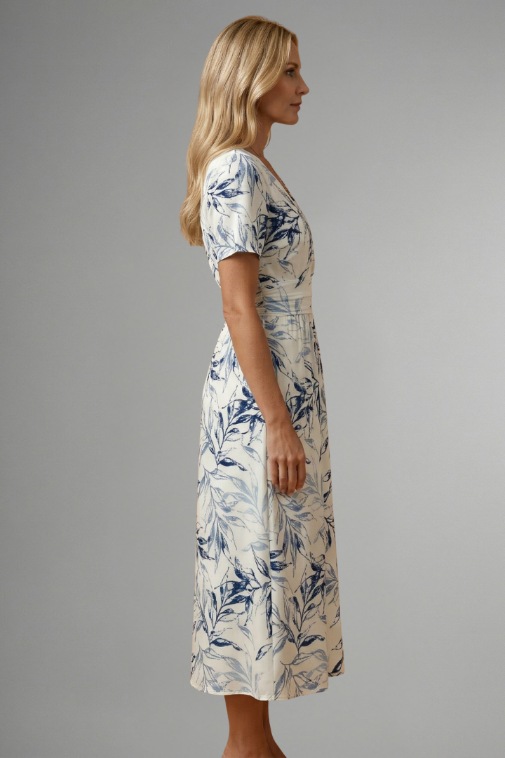 Summer | Sophisticated Floral Print Wrap Casual Dress