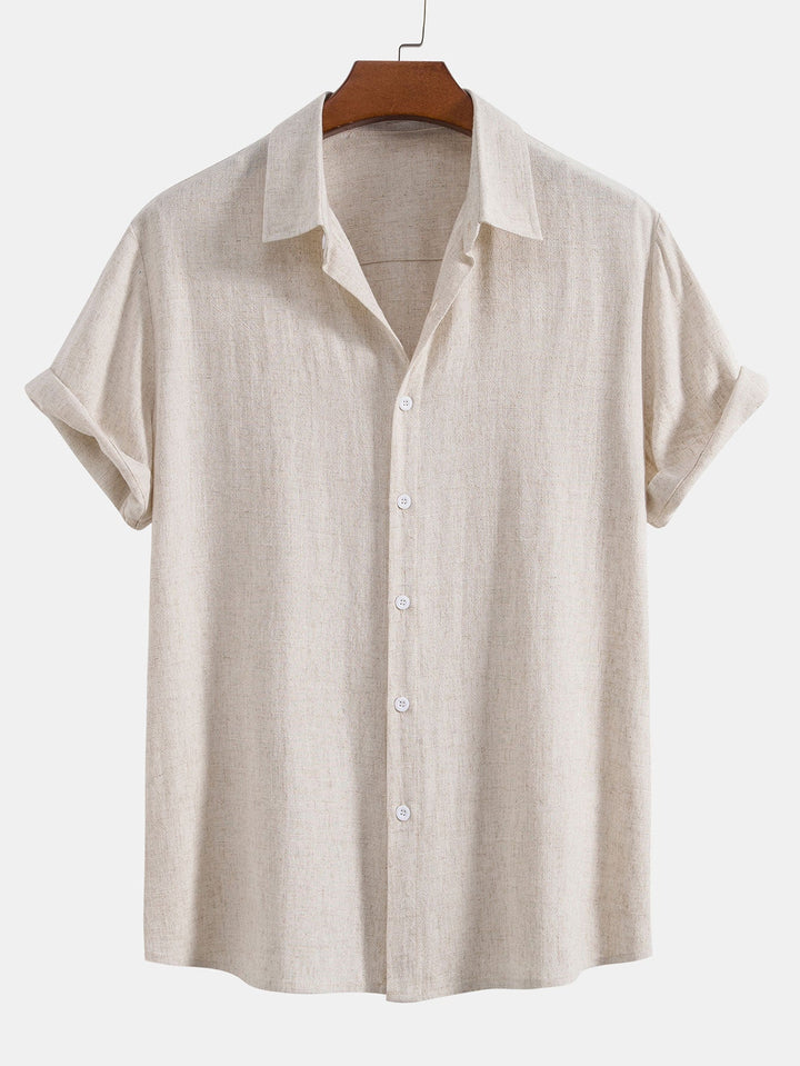 Theo | Polished Relaxed Fit Short Sleeve Linen Shirt