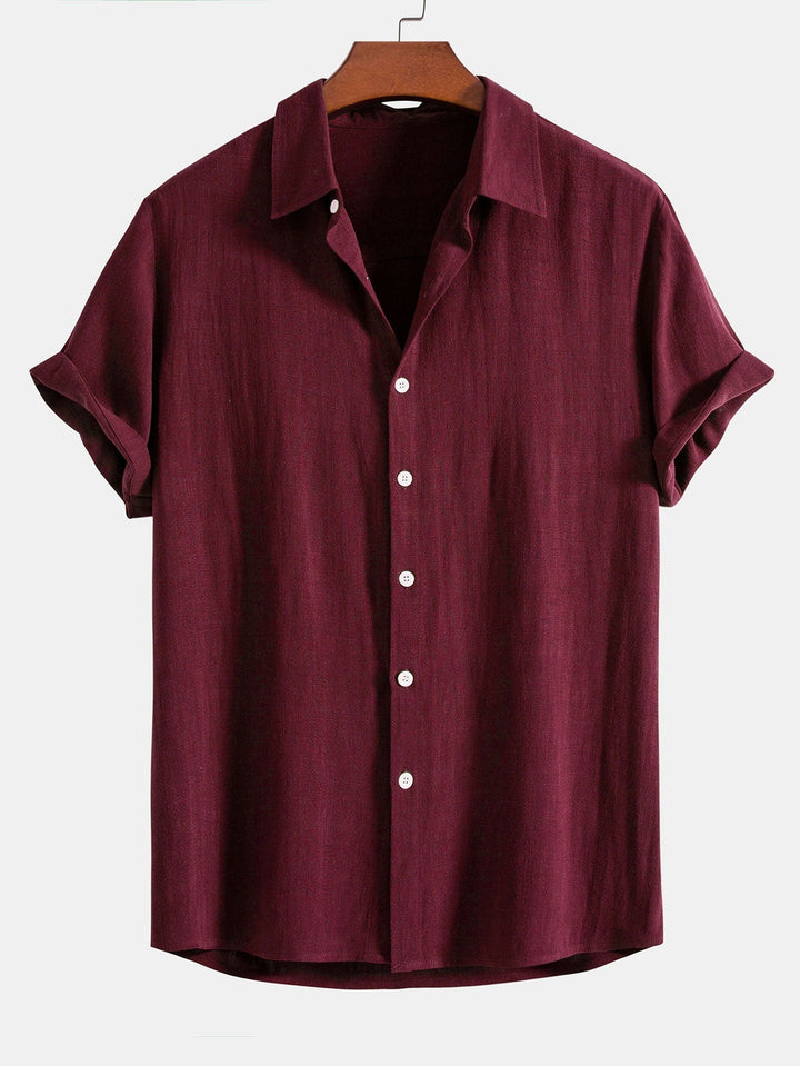 Theo | Polished Relaxed Fit Short Sleeve Linen Shirt