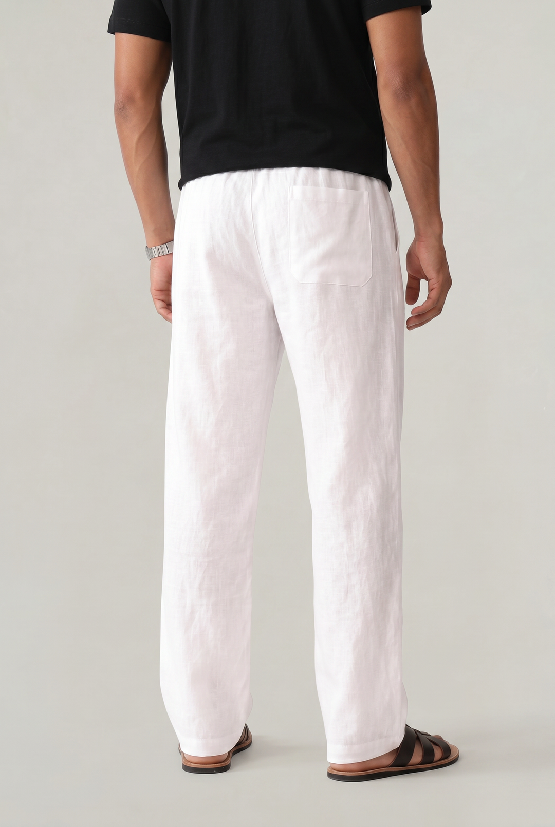 Theo | Relaxed Drawstring Straight Leg Linen Pants